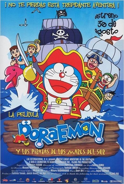 Póster de Doraemon y los piratas de los mares del sur