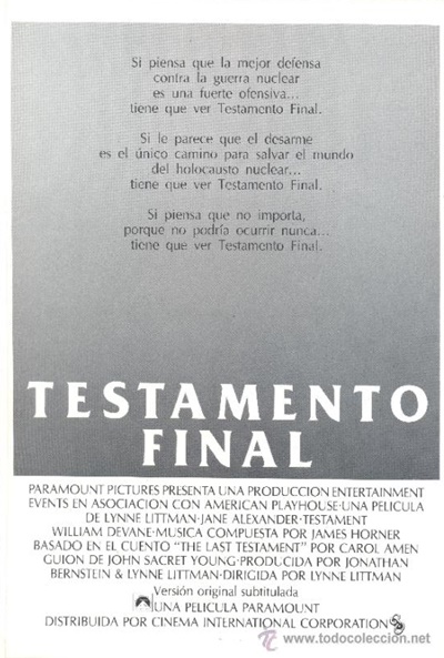 Póster de Testamento final