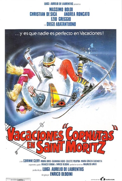 Póster de Vacaciones ''cornutas'' en Saint Moritz