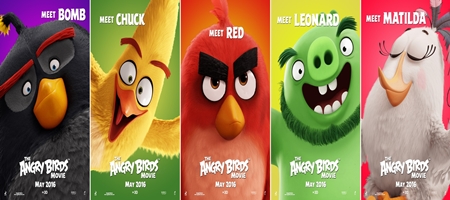 Carteles para los principales protagonistas de Angry Birds la película El Séptimo Arte Tu